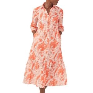 J.McLaughlin Dress: Fern Flower Foley Linen-Blend Dress